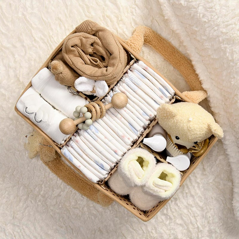 PeraBella Diaper Caddy Organizer for Changing Table, Storage Basket for Wipes, Gift for Baby Shower, Car Organizer, Nursery Organizer, Portable Storage - Image 3